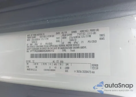 2019 Ford Transit-250 from USA, damaged, VIN 1FTYR2XM6KKA98312